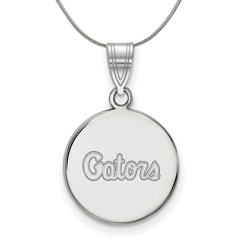 Sterling Silver U. Of Florida Medium Disc Necklace - 16 Inch